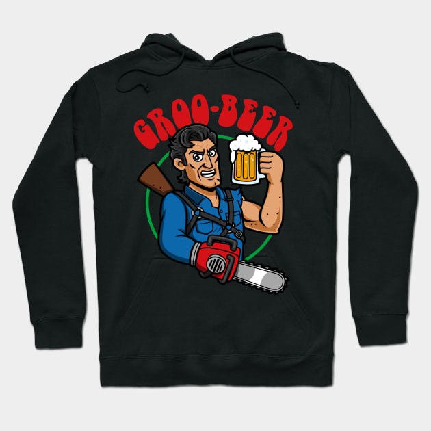 Grobeer Funny Beer Drinking Horror Movie Groovy Hero Hoodie by BoggsNicolas